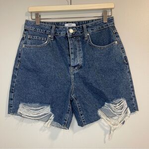 Forever 21 Denim Short High Medium Wash Size 27 NWT